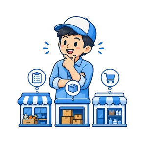 Ilustrasi usaha yang berbeda